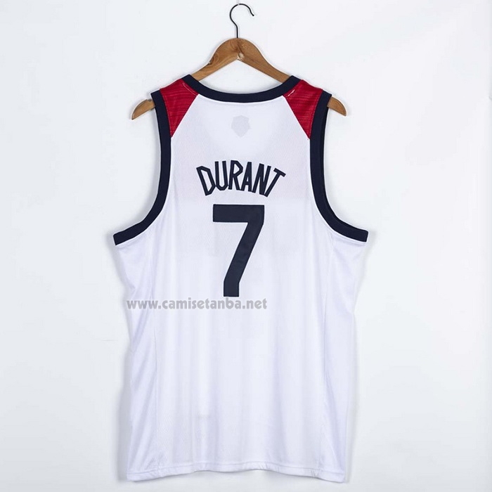 Camiseta USA 2021 Kevin Durant #7 Blanco